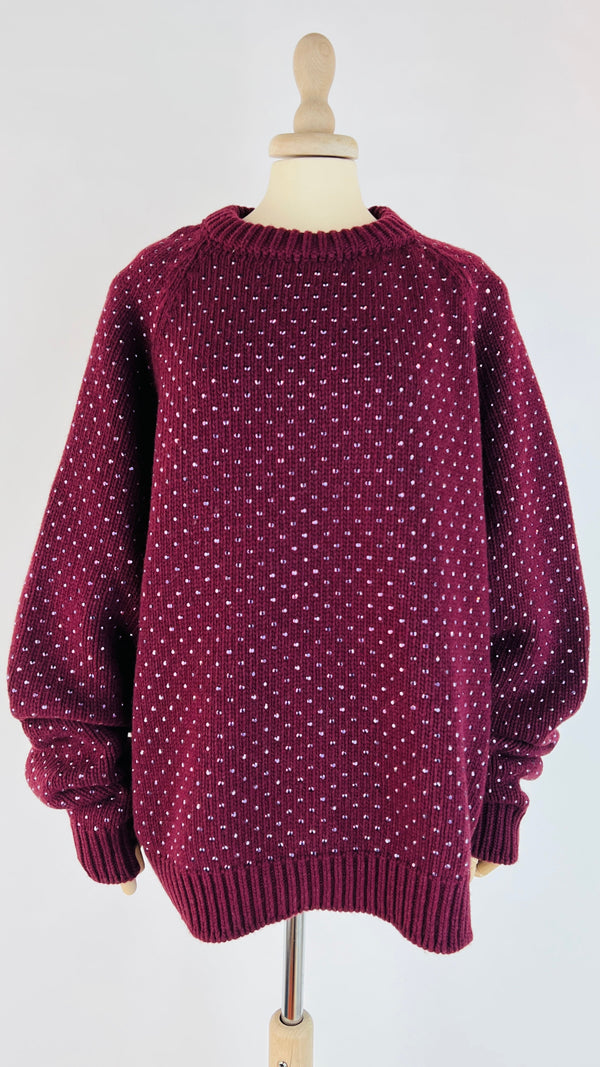 Maglione strass con cartellino
