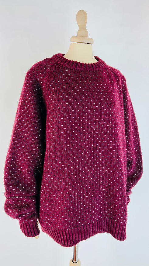 Maglione strass con cartellino