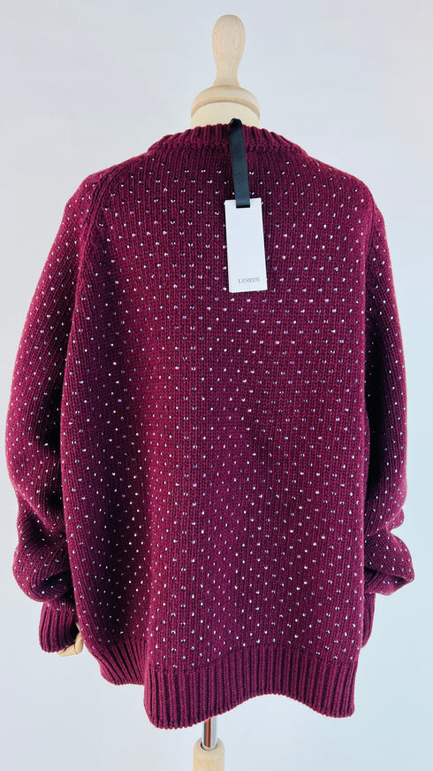 Maglione strass con cartellino