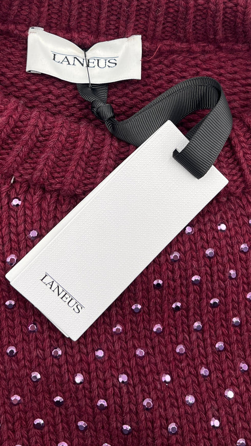 Maglione strass con cartellino