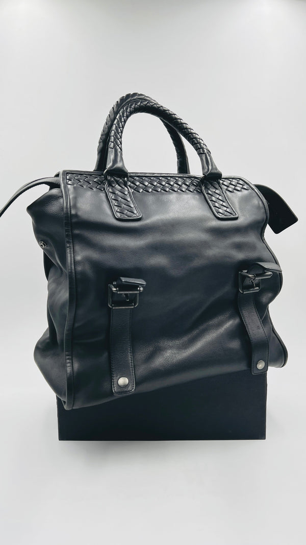 Borsa pelle intrecciata