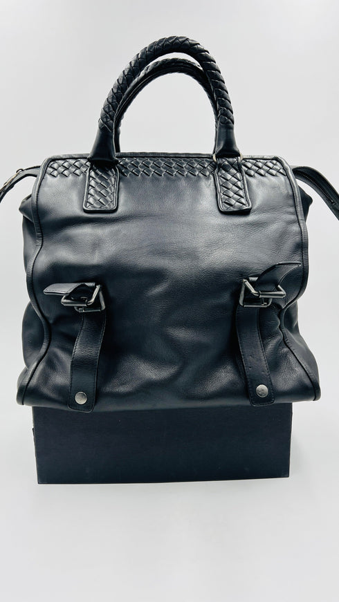 Borsa pelle intrecciata