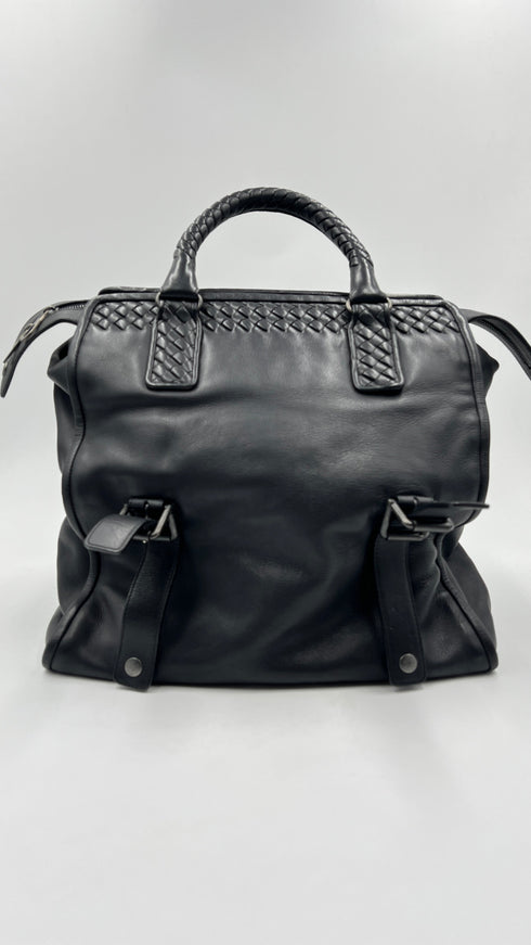 Borsa pelle intrecciata