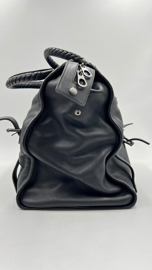 Borsa pelle intrecciata