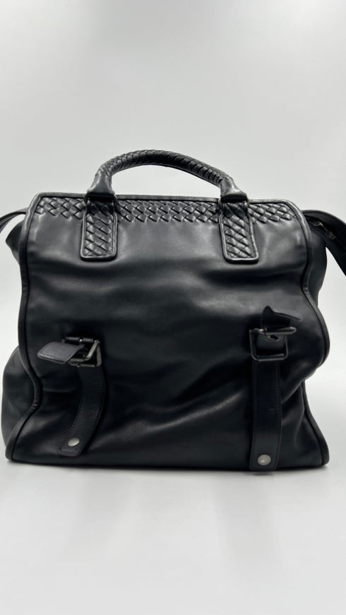 Borsa pelle intrecciata