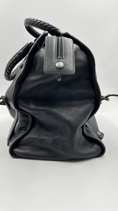 Borsa pelle intrecciata