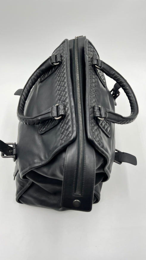 Borsa pelle intrecciata