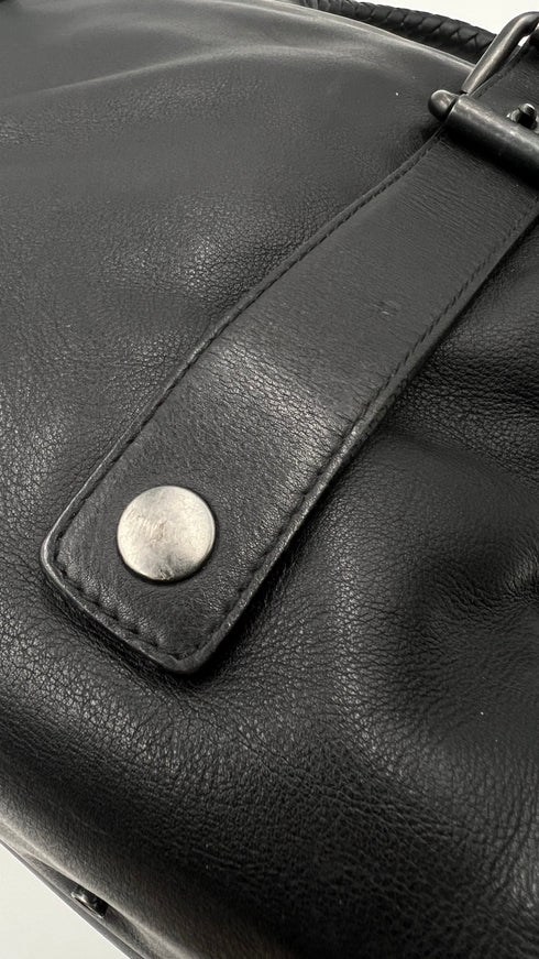 Borsa pelle intrecciata