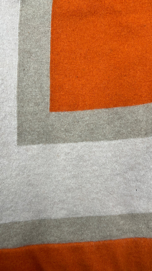 Cardigan arancio color block