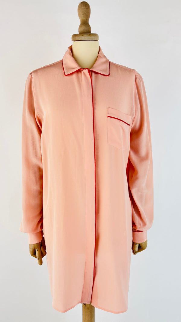 Camicia in seta rosa