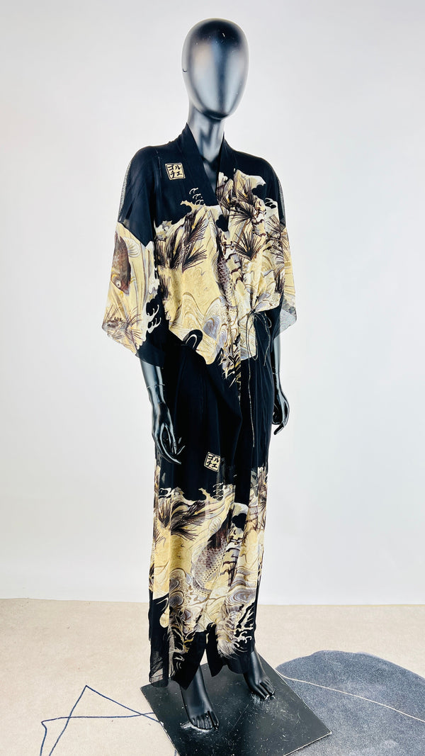 Vestaglia a kimono con carpe
