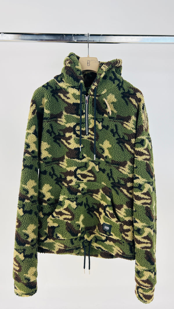 Anorak con cappuccio camouflage