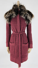 Cardigan in maglia con collo pelliccia MISSONI
