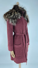Cardigan in maglia con collo pelliccia MISSONI
