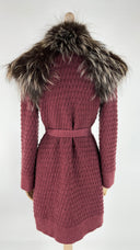 Cardigan in maglia con collo pelliccia MISSONI