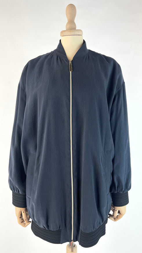 Bomber blu con zip