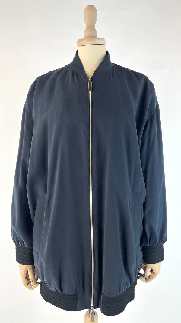 Bomber blu con zip