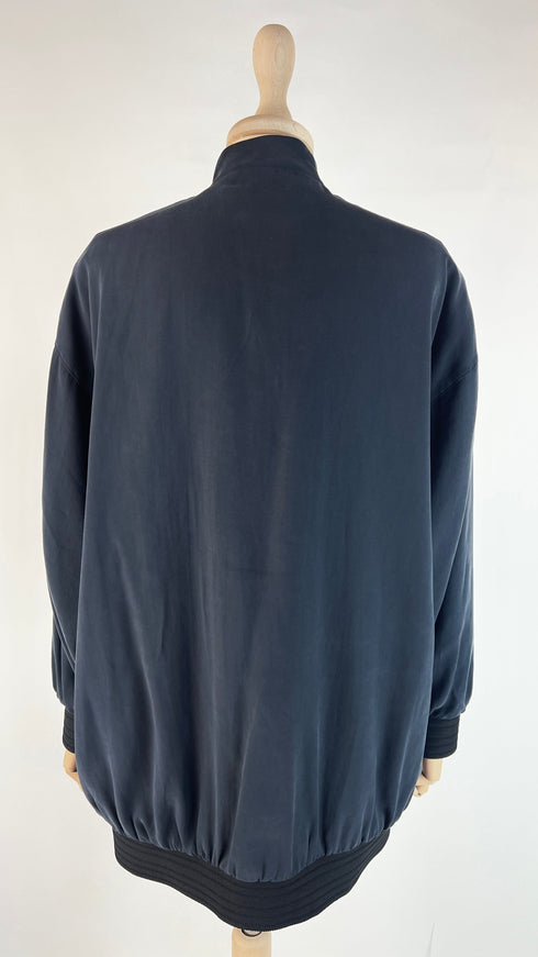 Bomber blu con zip