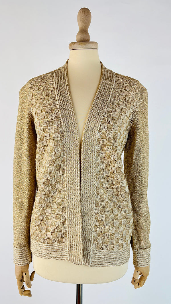 Cardigan maglia dorata