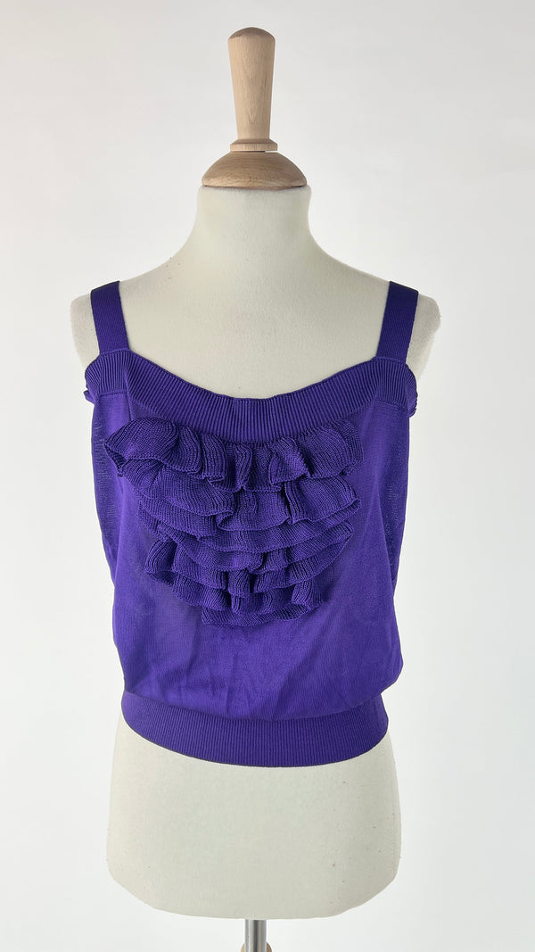 Top in maglia con volant