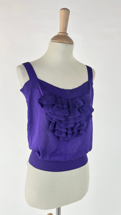 Top in maglia con volant
