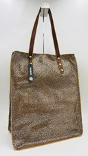 Tote-bag marrone-oro con cartellino Nanni