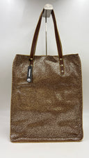Tote-bag marrone-oro con cartellino Nanni