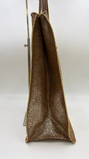 Tote-bag marrone-oro con cartellino Nanni