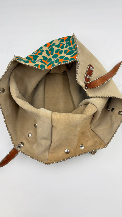 Tote-bag animalier in suede