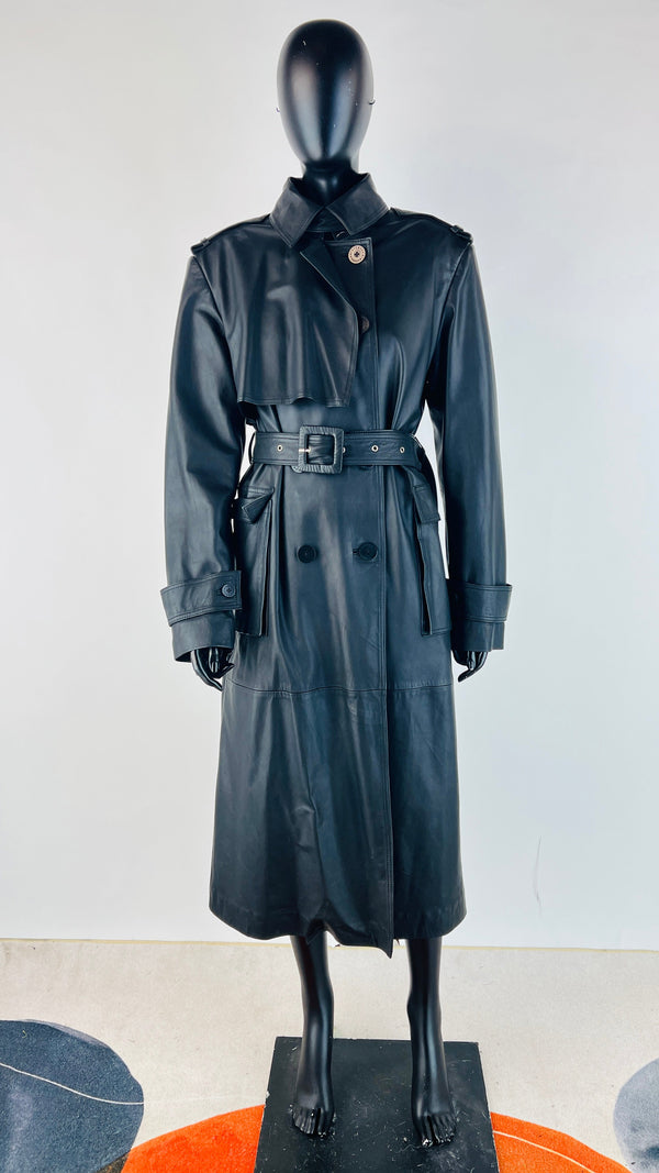 Trench in pelle nero