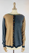 Cardigan gircollo colorblock