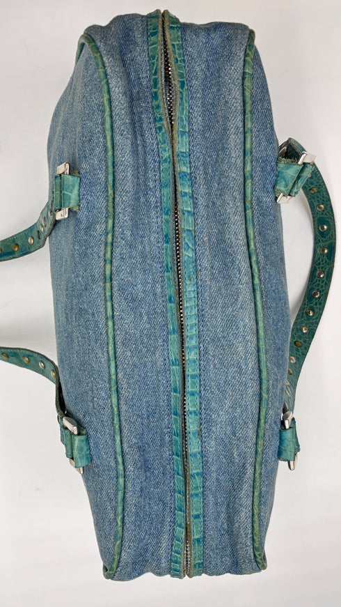 Borsa in jeans con borchie