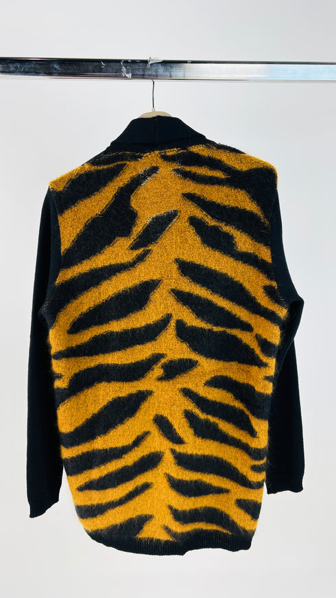 Cardigan a scialle retro animalier