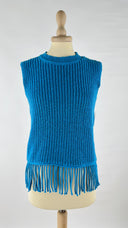 Top azzurro frange Valentino Rama