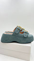 Sandali platform con fibbie
