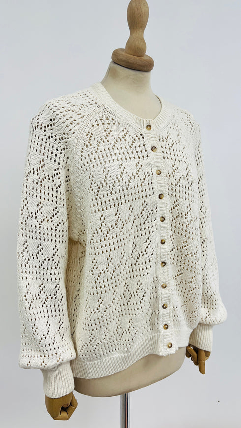 Cardigan uncinetto in cotone