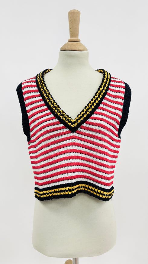 Gilet maglia a righe