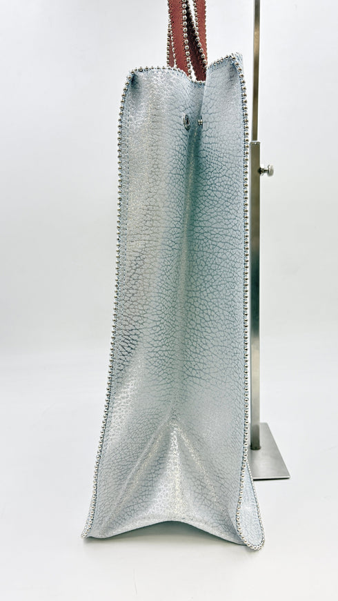 Tote-bag laminata azzurra