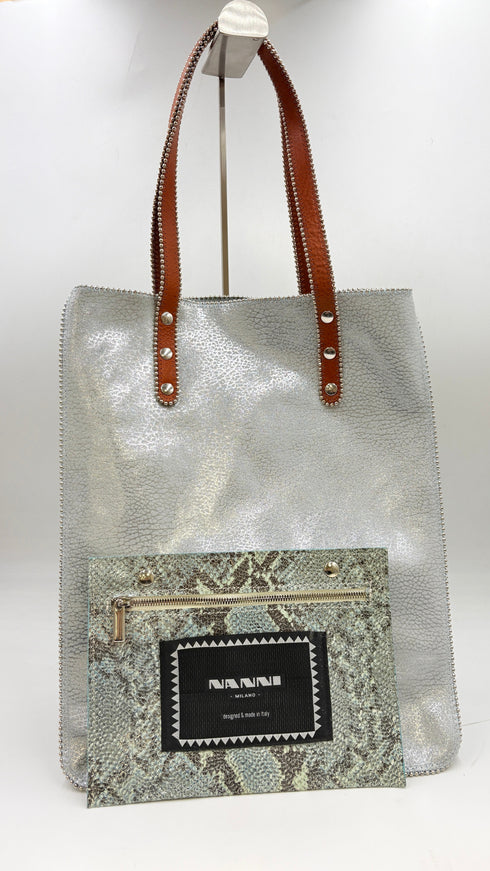 Tote-bag laminata azzurra