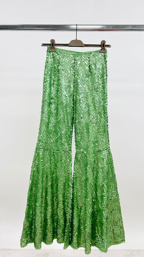 Pantaloni paillettes verdi