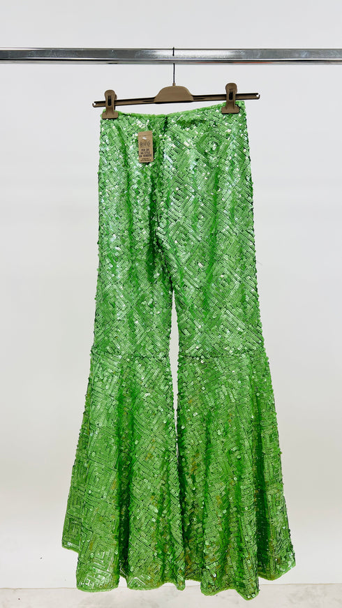Pantaloni paillettes verdi