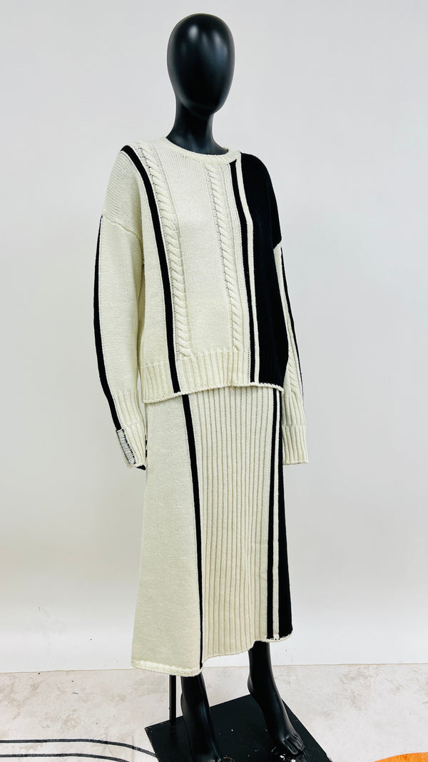 Twinset color block e trecce