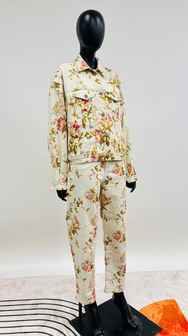 Completo in cotone fiori