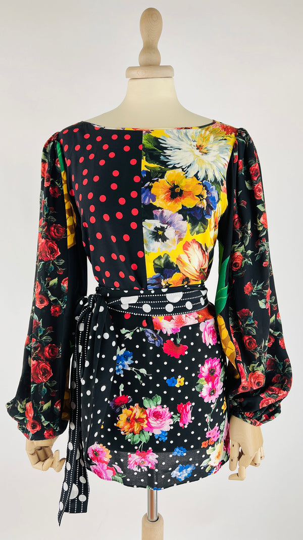 Blusa stampa patchwork