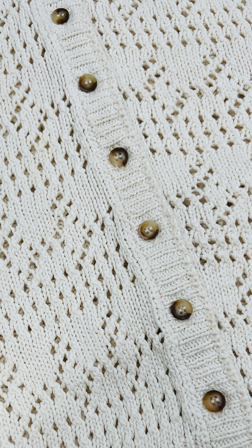 Cardigan uncinetto in cotone