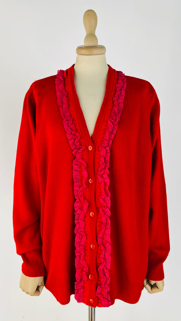 Cardigan vintage con pizzo