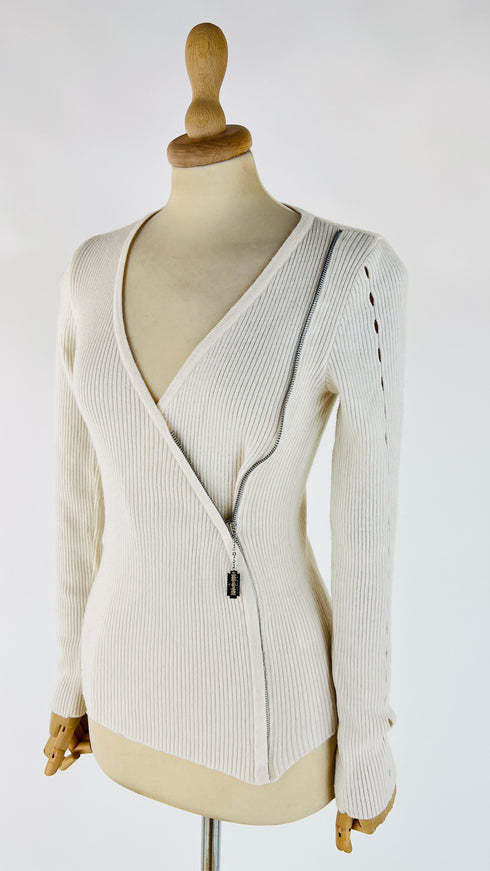 Maglia con zip diagonale