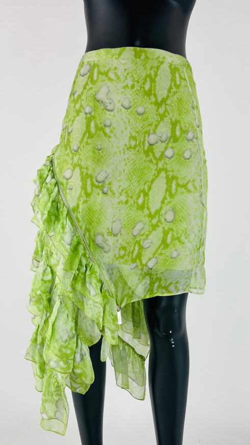 Completo in chiffon stampato verde