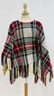 Poncho tartan con frange