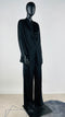 Completo nero in tessuto jacquard satinato